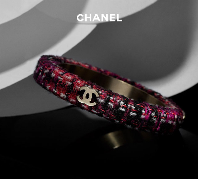 Chanel tweed bracelet