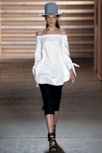 everydayfacts off the shoulder top TIBI spring 2015